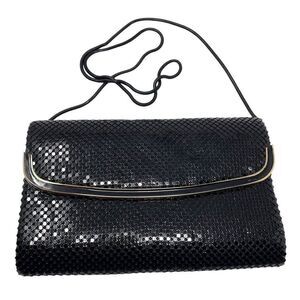 Vintage New York Paris Creative Designs Black aluminum mesh purse clutch BoxU